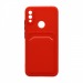Чехол с кармашком и цветными кнопками для Xiaomi Redmi Note 7 (010) красный#1797339