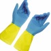Перчатки латексные M (1 пара) хозяйственные сине-желтые Komfi БИКОЛОР 1/12/144шт #1794724