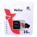 Карта памяти MicroSD 16GB Netac P500 Eco Class 10 + SD адаптер#1804688