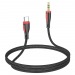 USB кабель шт.Type-C - шт.3,5мм 1м, тканевый, чёрный BL14 "Borofone"#1805505