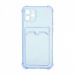Чехол-накладка с кармашком противоударный для Apple iPhone 11/6.1 прозрачный (006) голубой#1809112