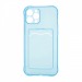 Чехол с кармашком для Apple iPhone 11 Pro/5.8 прозрачный (003) голубой#1809684