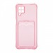 Чехол с кармашком для Samsung Galaxy A12/M12 прозрачный (006) розовый#1809890