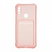 Чехол с кармашком для Xiaomi Redmi Note 7 прозрачный (006) розовый#1808931