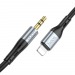 Аудиосоединитель Hoco UPA22 AUX Apple (lightning)-3,5мм, силиконовый 1м черный#1809548