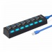                 USB HUB 7 портов с выключателями СуперЭконом SBHA-7307-B черный #2121573