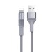 Кабель USB - Lightning Borofone BX21 (2.4A, оплетка ткань) Серый#1831092