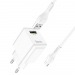 Сетевое зарядное устройство USB Hoco C98A (18W, QС3.0, кабель MicroUSB) Белый#1837059