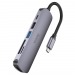 Type-C Hub Хаб 6 в 1 Hoco HB28 USB 2.0, 1 USB 3.0, Type-C, SD, Micro SD, HDMI#1840542