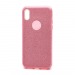 Чехол силикон-пластик iPhone XS Max Fashion с блестками розовый#1841879