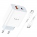 Адаптер Сетевой с кабелем Hoco C97A PD QC3.0 USB 3A/18W (Type-C/Type-C) (white) (207576)#1842205