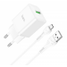 Адаптер Сетевой с кабелем Hoco N26 Maxim QC3.0 USB 18W (USB/Micro USB) (white) (213942)#1842230