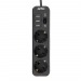 Сетевой фильтр Perfeo "POWER STREAM", 2500W, 4м, 3 розетки, 3 USB, черный.#1844623