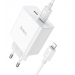 Адаптер сетевой Hoco C108A PD 2Type-C 35W + кабель Type-C/Lightning (white) (214012)#1852402