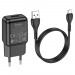 Адаптер Сетевой Hoco C96A USB 2,1A/10W + кабель Micro USB (black) (207579)#1852394