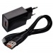 Сетевой адаптер питания DENMEN DC01L 1USB + кабель Lightning (черный)#1859455