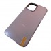 Чехол силикон-пластик iPhone 14 матовый с логотипом розовый#1930518