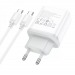 Адаптер Сетевой с кабелем Hoco C105A PD QC3.0 USB/Type-C 20W (Type-C/Type-C) (white) (214014)#1864857