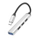 Хаб Type-C - USB Hoco HB26 4USB, 13см (silver) (206206)#1877018