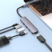 Хаб Type-C - USB Hoco HB27 HDTV+USB3.0+USB2.0*2+PD (metal gray) (213892)#1877015