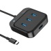 Хаб Type-C - USB Hoco HB31 Easy 4USB 3.0 (black) (213891)#1877005