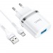 Адаптер Сетевой Hoco N1 + кабель Micro USB белый#1867492