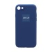 Чехол-накладка Silicone Case NEW с лого для Apple iPhone 7/8/SE 2020 (защита камеры) (020) синий#1939616