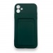 Чехол iPhone 11 силикон Card Case с Карманом для карты Темно-Зеленый#1872082