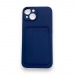 Чехол iPhone 14 силикон Card Case с Карманом для карты Темно-Синий#1872109