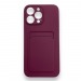 Чехол iPhone 14 Pro силикон Card Case с Карманом для карты Бордовый#1872105