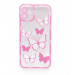 Чехол iPhone 11 (Full Camera/Бабочки Розовый) Силикон Прозрачный 1.5mm#1872152