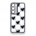 Чехол Samsung S23 5G (2023) (Full Camera/Сердце Черный) Силикон Прозрачный 1.5mm#2100048