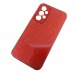 Чехол силиконовый Samsung A33 Fashion с блестками и защитой камеры красный#1877470