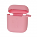 Чехол для Airpods 1/2 Silicone case, с карабином, розовый#2061459