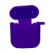 Чехол для Airpods 1/2 Silicone case, с карабином, фиолетовый#2061453