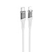 Кабель Type-C - Apple Lightning Hoco U111 (3A, 20W, PD, оплетка нейлон, 1.2 м) Серый#2051181