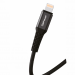 USB кабель шт.USB (A) - шт.Lightning 1,0м, 2,4A, нейлон, чёрный GP02L "GoPower"#1891219