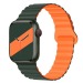 Ремешок - ApW32 Apple Watch 42/44/45/49 мм силикон на магните (dark green/orange) (218884)#1942030