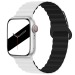 Ремешок - ApW32 Apple Watch 42/44/45/49 мм силикон на магните (white/black) (218881)#1942038