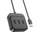 Адаптер USB Hoco HB35 100 Mbps Ethernet (USB3.0*3+RJ45, 1,2 м) Черный#1940972