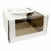 Коробка под торт 270*270*150мм квад/белая склад без ламин, панорамным окном 1/5/20шт#1898452