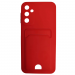 Чехол силиконовый Samsung A24 матовый цветной с визитницей красный#2131002