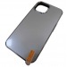Чехол силикон-пластик iPhone 14 матовый с логотипом темно-серый#1995608