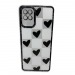 Чехол Samsung A12/M12 (2020) (Full Camera/Сердце Черный) Силикон Прозрачный 1.5mm#1916783