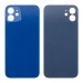 Задняя крышка для iPhone 12 Синий (стекло, широкий вырез под камеру, логотип) - Премиум#1928769