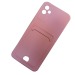 Чехол силиконовый Samsung A04 матовый цветной с визитницей розовый#1922014