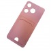 Чехол силиконовый Tecno Spark 10 матовый цветной с визитницей розовый#1974370