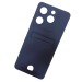 Чехол силиконовый Tecno Spark 10 Pro матовый цветной с визитницей темно-синий#1974430
