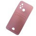 Чехол силиконовый Xiaomi Redmi 12C матовый цветной с визитницей розовый#1974444