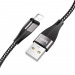 Кабель USB - Lightning BC X57 (5A, оплетка ткань) Черный#1932982